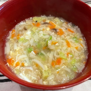 野菜たっぷり！離乳食完了期の卵とじうどん